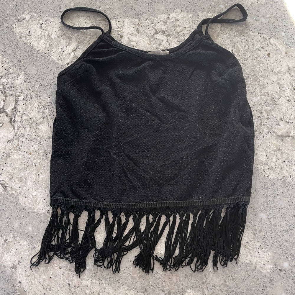 Sparkly Going Out Black Tank